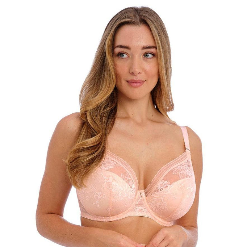 Fantasie "Fusion Lace" Blush UW Padded Plunge Bra (D-G) - Lion's Lair Boutique - 30, 32, 34, 36, 38, BRV, continuity, D, DD, DEC 2023, E, F, Fantasie, FF, Fusion, G, lingerie, Padded - Fantasie