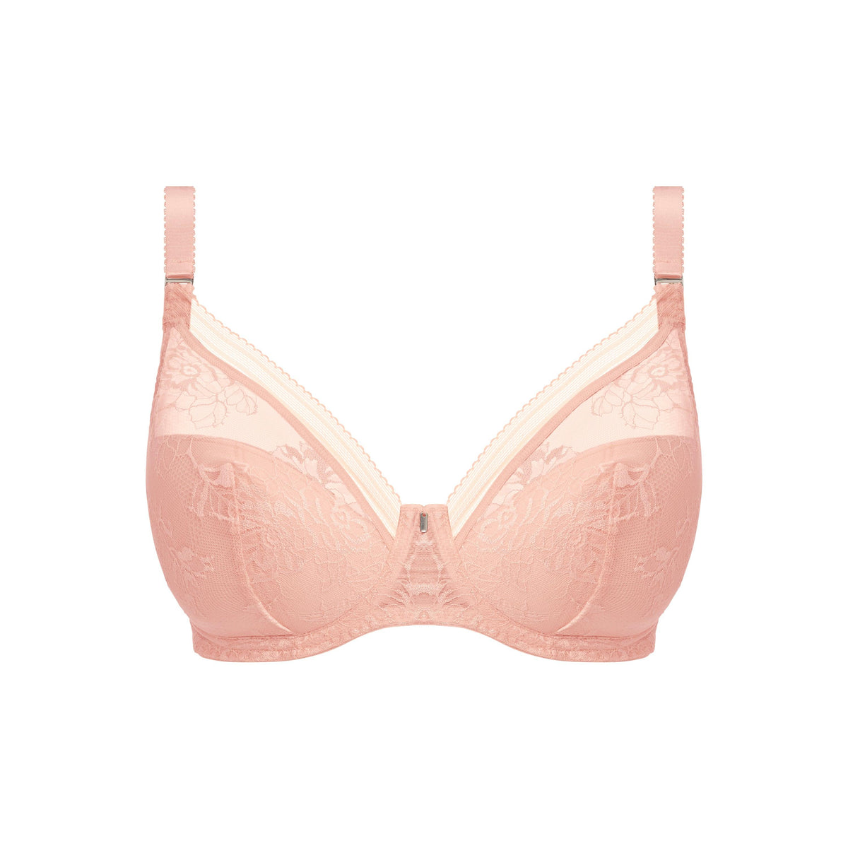 Fantasie "Fusion Lace" Blush UW Padded Plunge Bra (D-G) - Lion's Lair Boutique - 30, 32, 34, 36, 38, BRV, continuity, D, DD, DEC 2023, E, F, Fantasie, FF, Fusion, G, lingerie, Padded - Fantasie