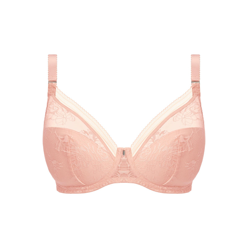 Fantasie "Fusion Lace" Blush UW Padded Plunge Bra (D-G) - Lion's Lair Boutique - 30, 32, 34, 36, 38, BRV, continuity, D, DD, DEC 2023, E, F, Fantasie, FF, Fusion, G, lingerie, Padded - Fantasie