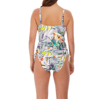 Fantasie "Playa Blanca" UW Twist Front Tankini (F-H) - Lion's Lair Boutique - 32, 34, 38, DD, F, Fantasie, Fashion, FF, GG, H, Pattern, SALE, Tankini, TNT, Top, White - Fantasie