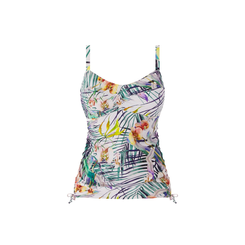 Fantasie "Playa Blanca" UW Twist Front Tankini (F-H) - Lion's Lair Boutique - 32, 34, 38, DD, F, Fantasie, Fashion, FF, GG, H, Pattern, SALE, Tankini, TNT, Top, White - Fantasie