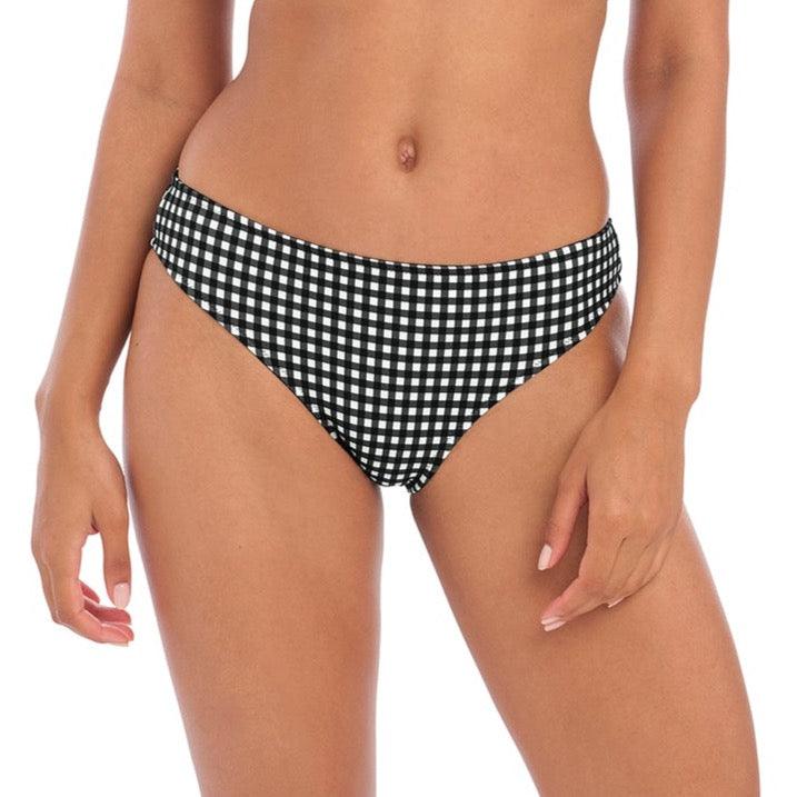 Freya "Check In" Monochrome Bikini Brief - Lion's Lair Boutique - 2X, Black, Bottom, Classic, continuity, Freya, L, M, OCT 2023, Pattern, S, Swimwear, White, XL, XS - Freya