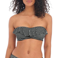 Freya "Check In" Monochrome UW Bandeau Bikini Top - Lion's Lair Boutique - 30, 32, 34, 36, Bikini, Black, BND, continuity, Convertible, D, DD, E, F, FF, Freya, G, OCT 2023, Pattern, Swimwear, Top, UW, White - Freya