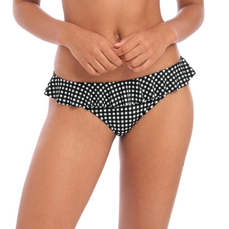 Freya "Check In" Monochrome Italini Bikini Brief - Lion's Lair Boutique - Black, Bottom, continuity, Freya, ITL, L, M, OCT 2023, Pattern, S, Swimwear, White, XL, XS - Freya