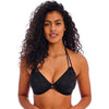 Freya "Nomad Nights" UW Black Halter Bikini Tops (D-FF) - Lion's Lair Boutique - 30, 32, 34, 36, 38, Bikini, Black, continuity, D, DD, E, F, FEB 2024, FF, Freya, Halter, HLU, Solid, Swimwear, Top, UW - Freya