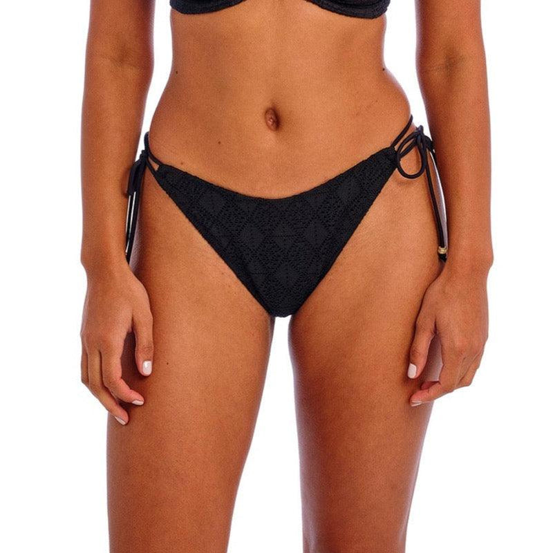 Freya "Nomad Nights" Black High Leg Bikini Brief - Lion's Lair Boutique - Black, continuity, FEB 2024, Freya, L, M, S, Solid, Swimwear, Tie Side, TSH, XL, XS - Freya