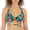 Freya "Wild Daisy" UW Halter Bikini Top (F-G) - Lion's Lair Boutique - 32, 34, 38, Bikini, Black, F, Fashion, FF, Freya, G, Halter, HLT, Pattern, SALE, Swimwear, Top, UW, Warehouse - Freya