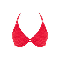Freya "Sundance" Red UW Bandless Halter Bikini Top (D-FF)