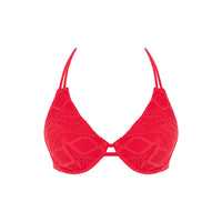 Freya "Sundance" Red UW Bandless Halter Bikini Top (D-FF) - Lion's Lair Boutique - 30, 32, 34, 36, 38, Bikini, D, DD, E, F, Fashion, FF, Freya, Halter, HLU, SALE, Solid, Sundance, Swimwear, Top, UW, Warehouse - Freya