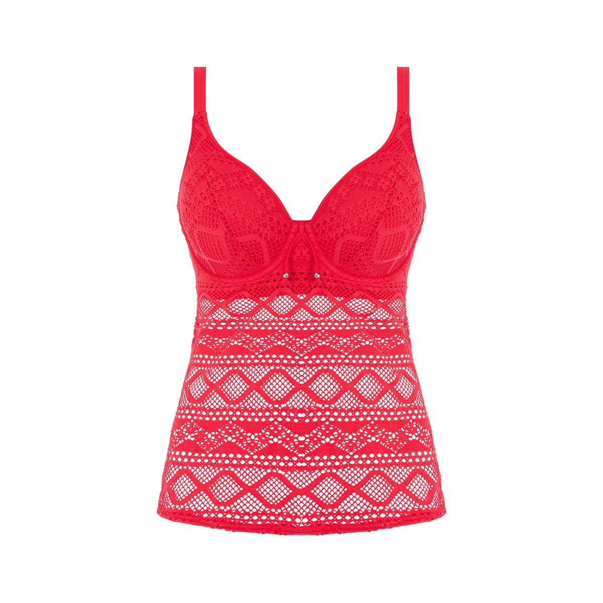 Freya "Sundance" Red UW Padded Tankini (DD-FF) - Lion's Lair Boutique - 30, 32, 34, 36, 38, D, DD, E, F, Fashion, FF, Freya, G, GG, SALE, Solid, Sundance, Swimwear, Tankini, TNX, Top, UW, Warehouse - Freya