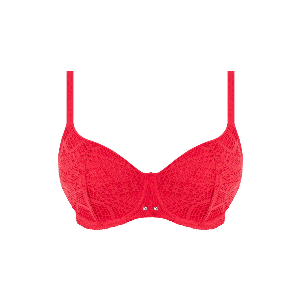 Freya "Sundance" Red UW Sweetheart Padded Bikini Top (E-H) - Lion's Lair Boutique - 30, 32, 34, 36, 38, Bikini, D, DD, E, F, Fashion, FF, Freya, G, GG, H, HH, Padded, SALE, Solid, Sundance, Swimwear, Top, UW, UWP, Warehouse - Freya