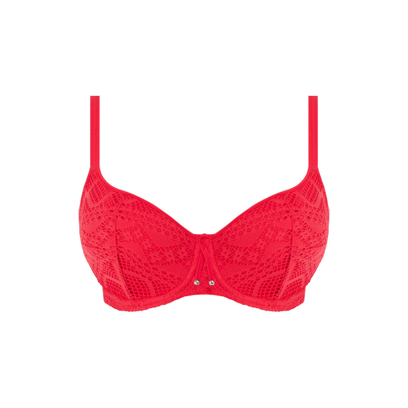 Freya "Sundance" Red UW Sweetheart Padded Bikini Top (E-H) - Lion's Lair Boutique - 30, 32, 34, 36, 38, Bikini, D, DD, E, F, Fashion, FF, Freya, G, GG, H, HH, Padded, SALE, Solid, Sundance, Swimwear, Top, UW, UWP, Warehouse - Freya