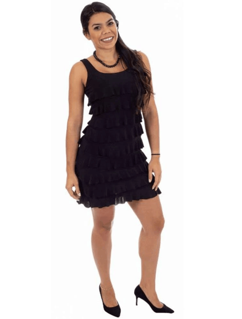 Fashque Black Ruffle Dress - Lion's Lair Boutique - 1X, ALT, continuity, DRR, L, M, S, XL, XS - Fashque