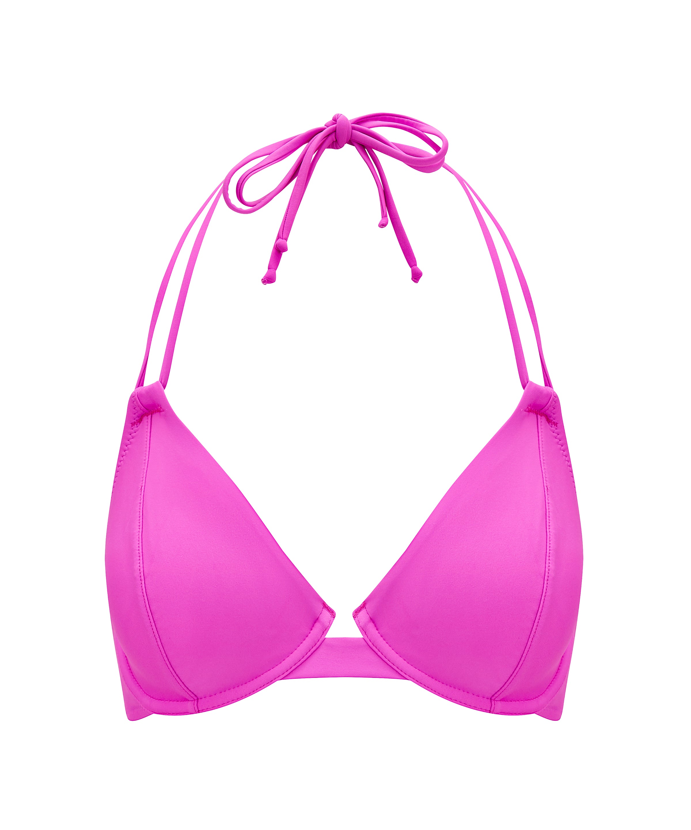 Miss Mandalay "Dune" Vivid Pink UW Halter Bikini Top (E-GG)