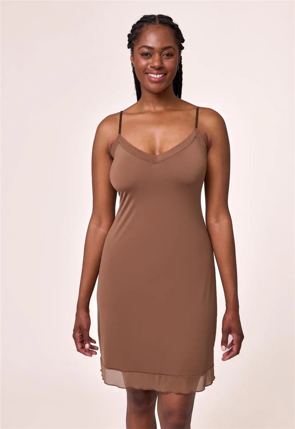 Montelle Mocha V-Neck Full Length Slip