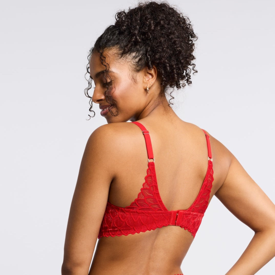 Montelle Sweet Red Lacy Keyhole Balconette Bra (B-G)