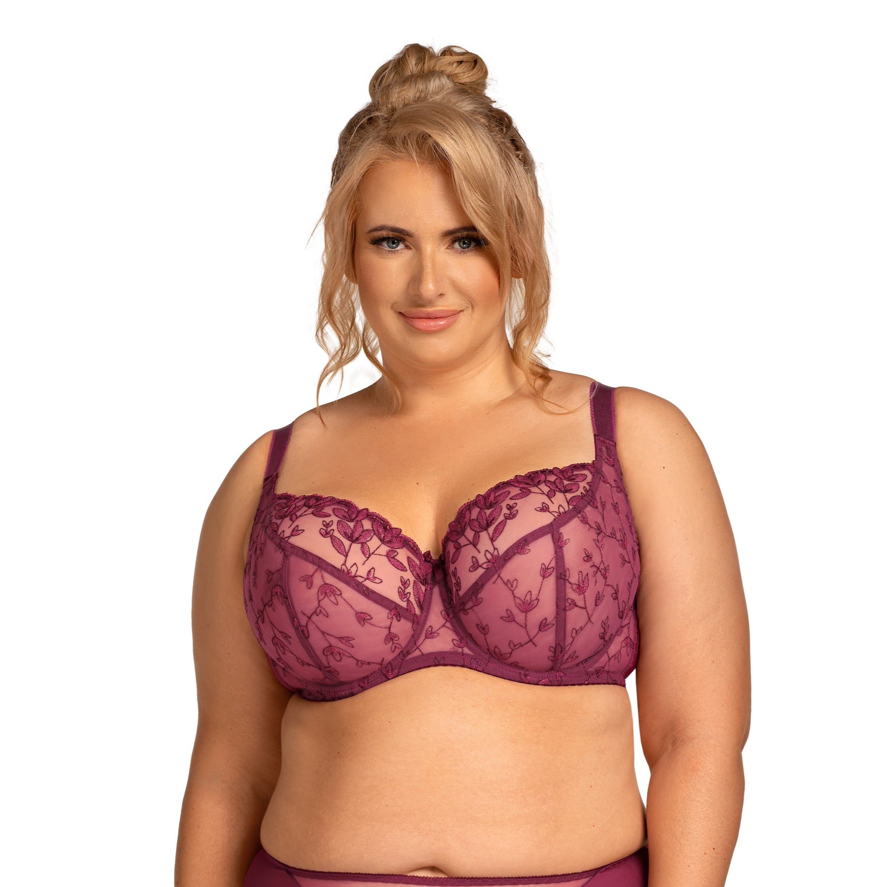 Nessa “Nel” Merlot UW Balcony Bra (J-LL)