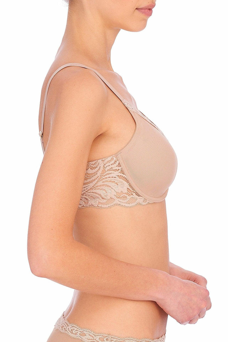 Natori "Feathers" UW Café Full Figure Contour Bra - Lion's Lair Boutique - 30, 32, 34, 36, 38, 40, 42, BSF, continuity, D, DD, E, F, Feathers, FF, lingerie, Natori - Natori