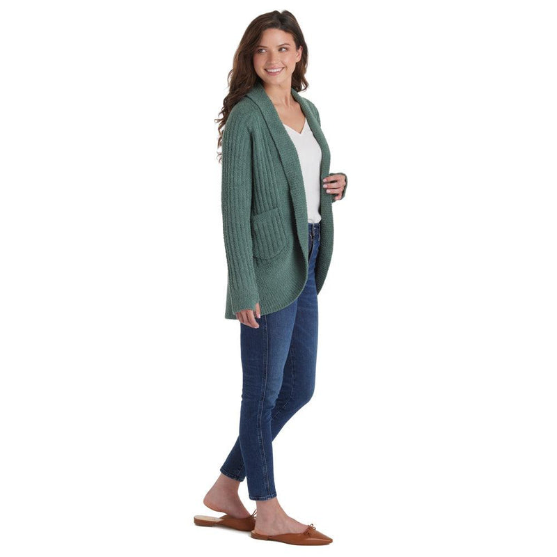 Softies Dusty Green Marshmallow Cocoon Cardigan - Lion's Lair Boutique - 1X, 2X, 3X, continuity, L, M, S, XL - Softies