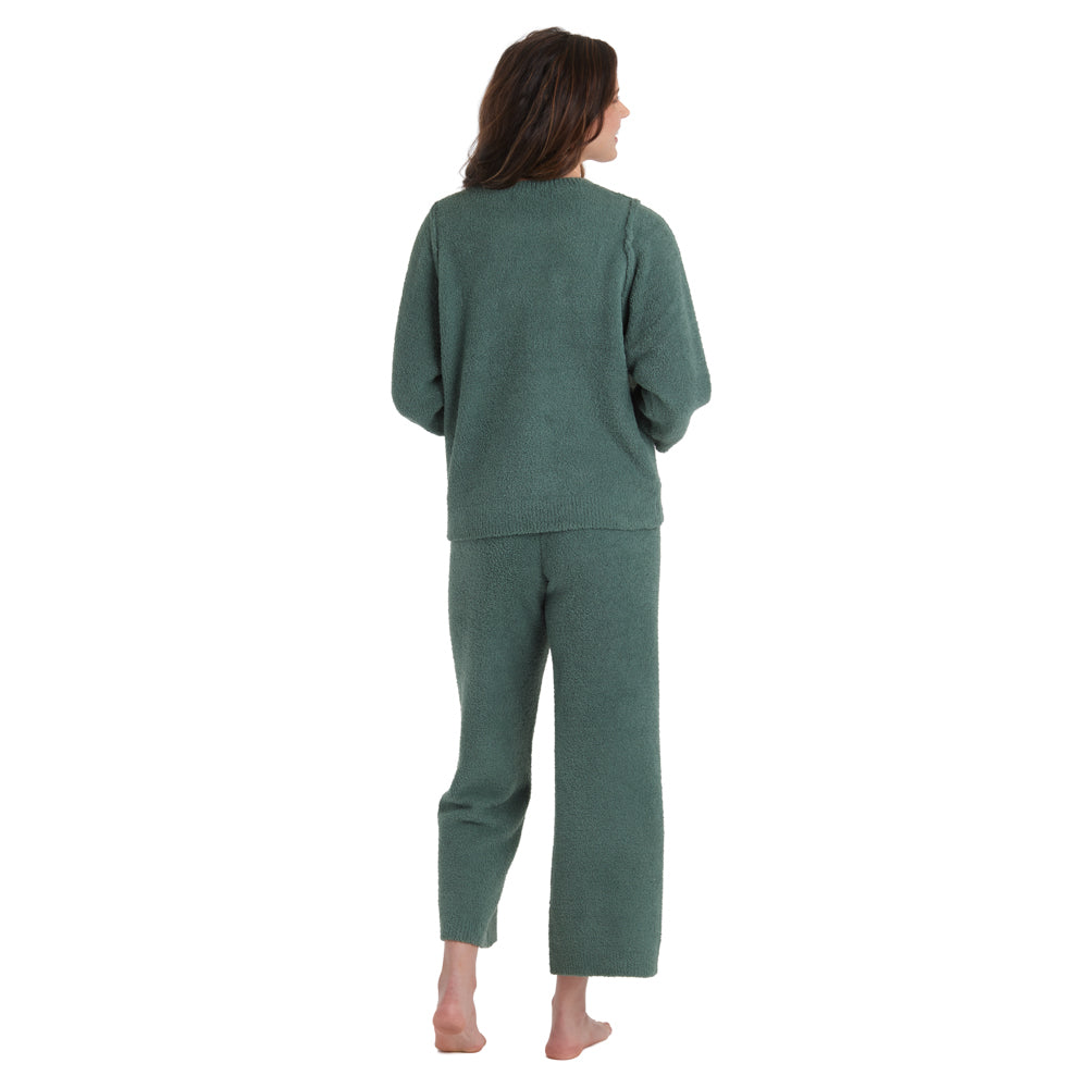 Softies Dusty Green Heather Marshmallow Crew Neck Lounge Set
