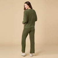 Softies Olive Marshmallow V-Neck Lounge Set