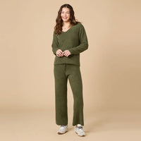 Softies Olive Marshmallow V-Neck Lounge Set