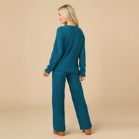 Softies Teal Marshmallow V-Neck Lounge Set