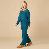 Softies Teal Marshmallow V-Neck Lounge Set