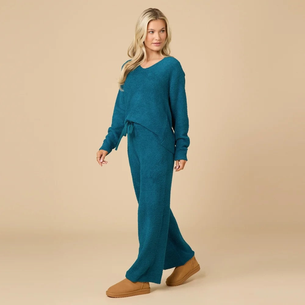 Softies Teal Marshmallow V-Neck Lounge Set