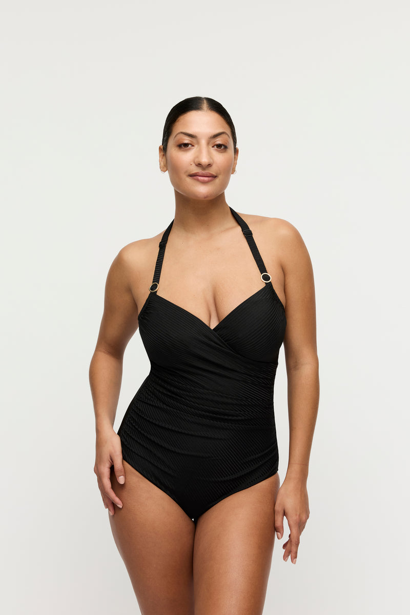 Prima Donna "Delray" Black UW Full Cup Control Swimsuit (C-I)