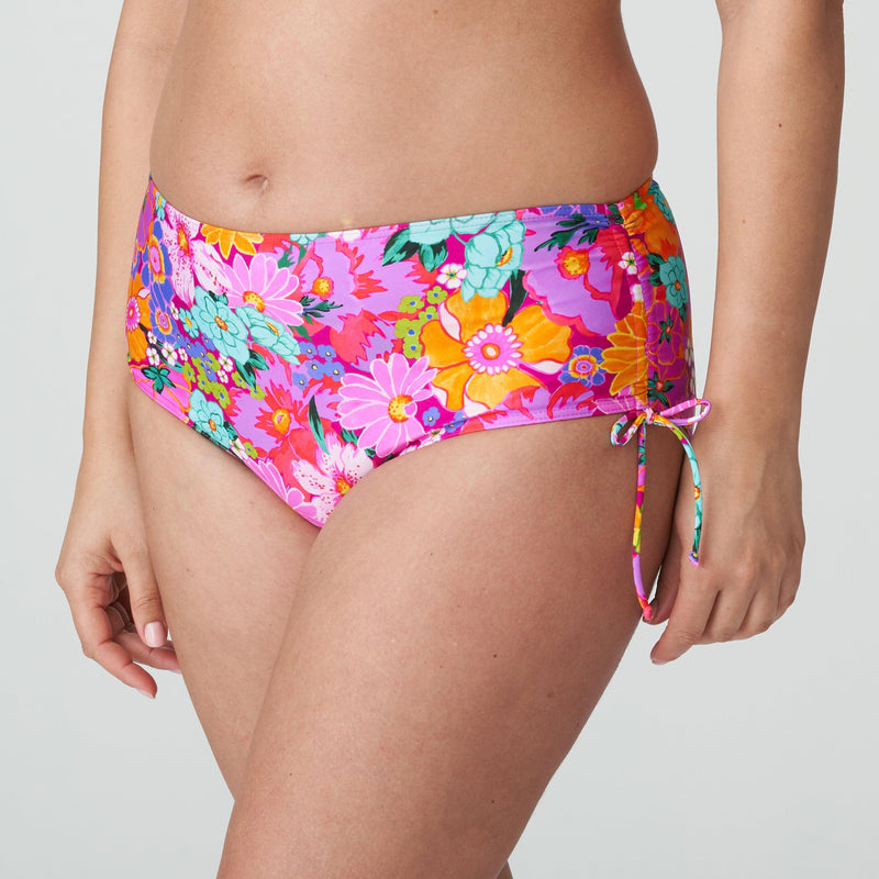 Prima Donna "Najac" Floral Explosion Adjustable Leg Bikini Brief - Lion's Lair Boutique - ADJ, Adjustable, Bottom, Fashion, FEB 2024, L, M, Pattern, Prima Donna, Swimwear, Twist, XL - Prima Donna