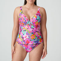 Prima Donna "Najac" Floral Explosion UW Half Padded Plunge Tankini (D-G) - Lion's Lair Boutique - 34, 36, 38, 40, D, E, F, Fashion, FEB 2024, G, Padded, Pattern, Prima Donna, Swimwear, TNX, Top, Twist, UW - Prima Donna