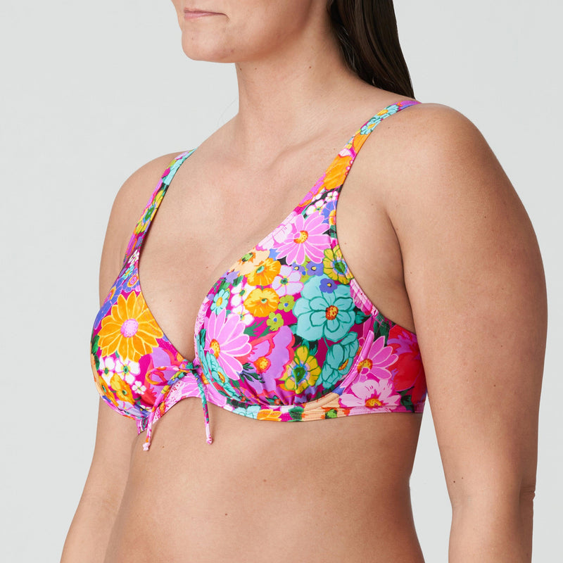 Prima Donna "Najac" Floral Explosion UW Half Padded Plunge Bikini Top - Lion's Lair Boutique - 32, 34, 36, 38, Bikini, D, E, F, Fashion, FEB 2024, G, Padded, Pattern, Prima Donna, Swimwear, Top, TRX, UV - Prima Donna