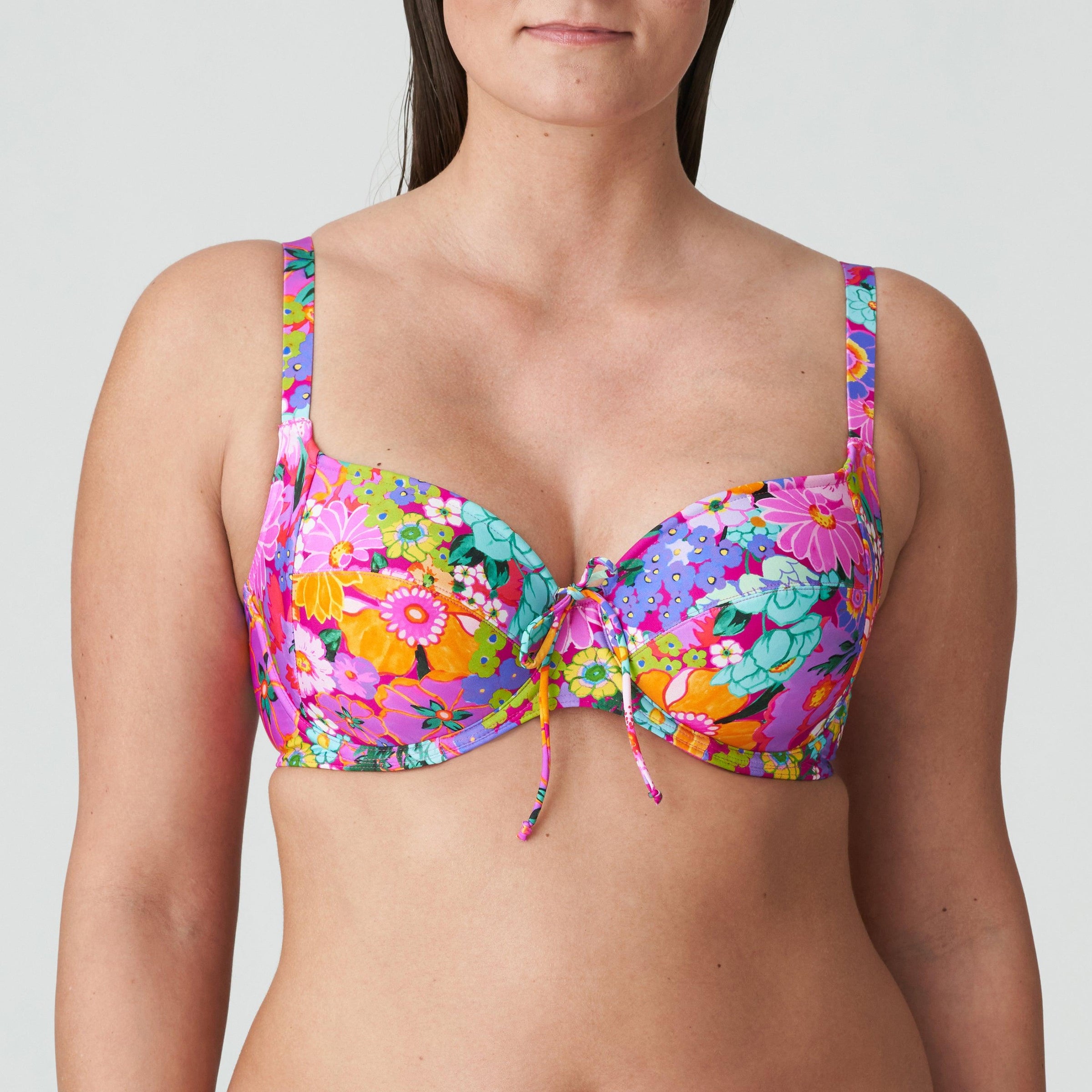 Prima Donna "Najac" Floral Explosion UW Full Cup Bikini (C-I) - Lion's Lair Boutique - 32, 34, 36, 38, 40, 42, 44, 46, 48, Bikini, C, D, E, F, Fashion, FEB 2024, full cup, G, H, I, Pattern, Prima Donna, Swimwear, Top, Twist, UW, UWF - Prima Donna