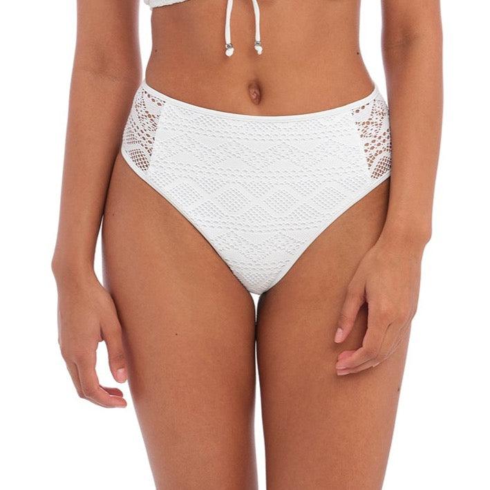 Freya "Sundance" White High Waist Bikini Brief - Lion's Lair Boutique - 2X, ALT, Bottom, continuity, Freya, HIW, L, M, S, SALE, Solid, Sundance, Swimwear, Warehouse, White, XL, XS - Freya