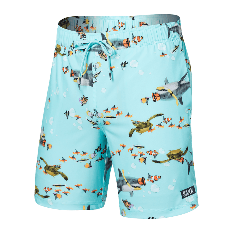 Saxx "Oh Buoy" Shark Skhool Aqua 7" Trunks