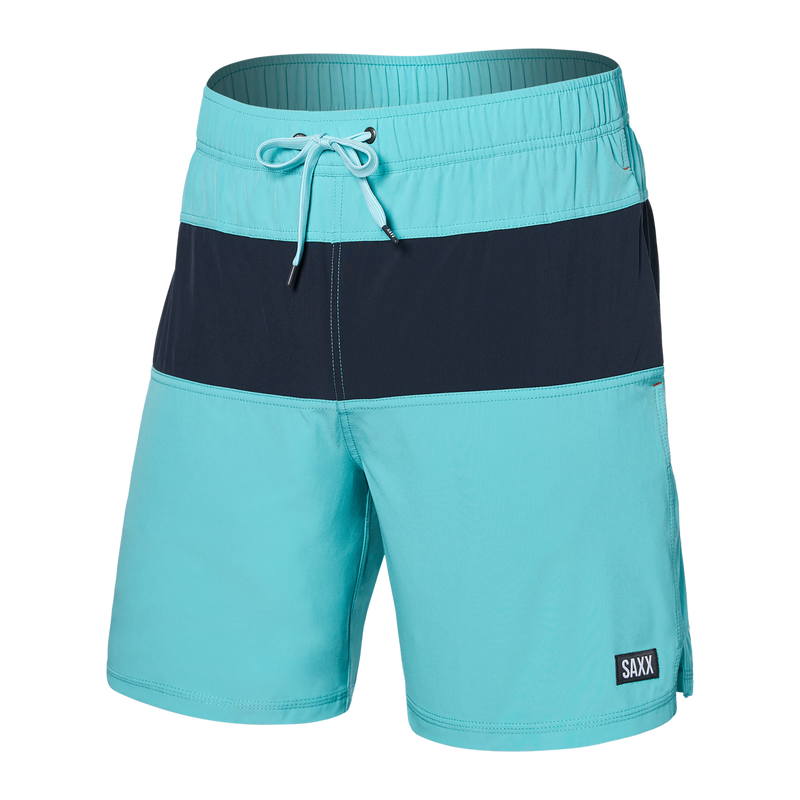 Saxx "Oh Bouy" Turquoise/India Ink Stretch Volley 7" Swim Shorts