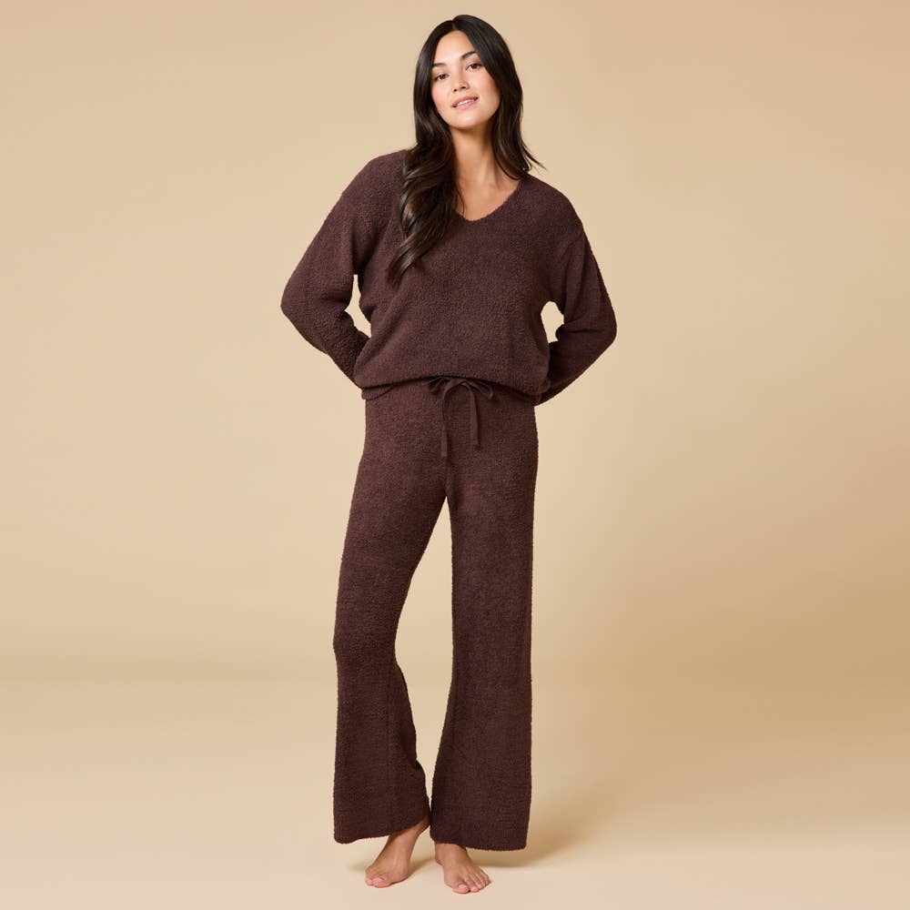 Softies Espresso Marshmallow V-Neck Lounge Set