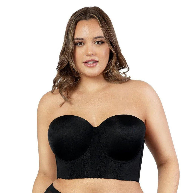 Parfait "Elissa" UW Black Bustier (B-H) - Lion's Lair Boutique - 32, 34, 36, 38, 40, 42, 44, BUS, C, continuity, D, DD, E, F, FF, G, GG, H, lingerie, Parfait, seamless, Strapless - Parfait