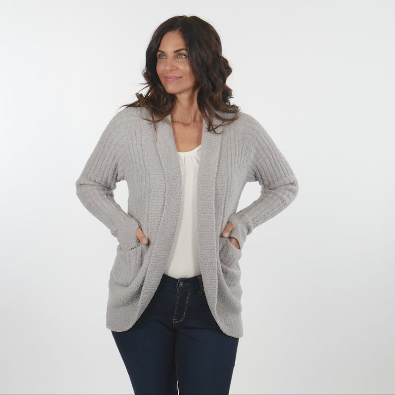 Softies Gray Marshmallow Cocoon Cardigan