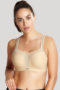 Panache Latte Wired Sports Bra - Lion's Lair Boutique - 28, 30, 32, 34, 36, 38, 40, B, C, continuity, D, DD, E, F, FF, G, GG, H, HH, J, lingerie, Panache, Sport, SPX - Panache