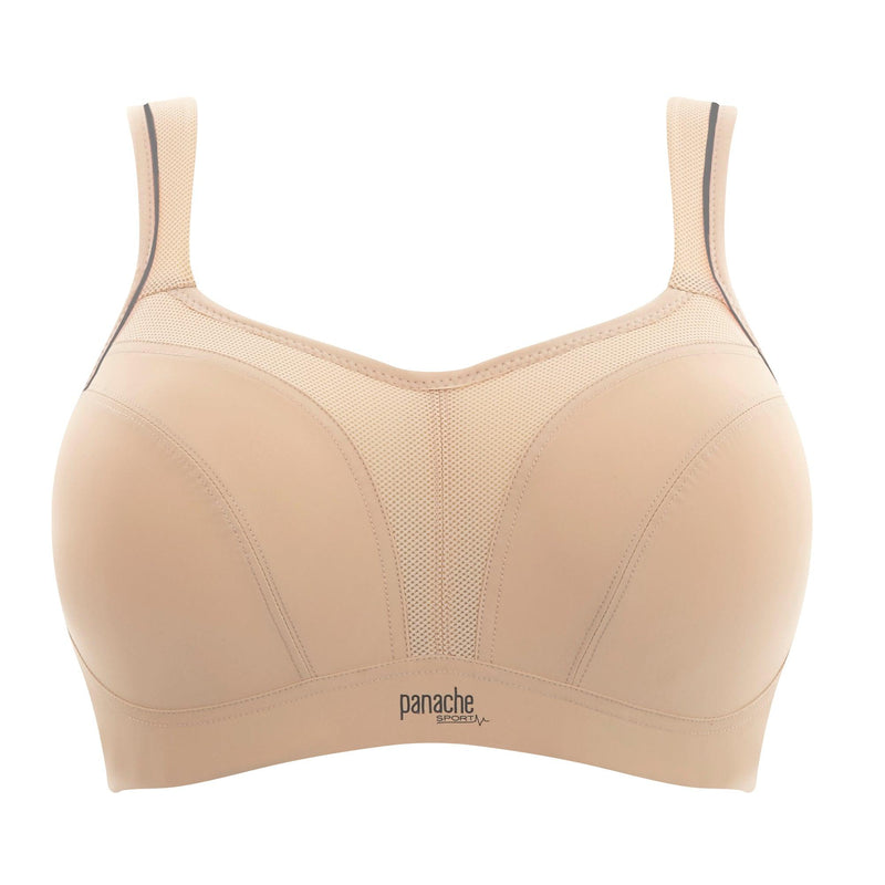 Panache Latte Wired Sports Bra - Lion's Lair Boutique - 28, 30, 32, 34, 36, 38, 40, B, C, continuity, D, DD, E, F, FF, G, GG, H, HH, J, lingerie, Panache, Sport, SPX - Panache