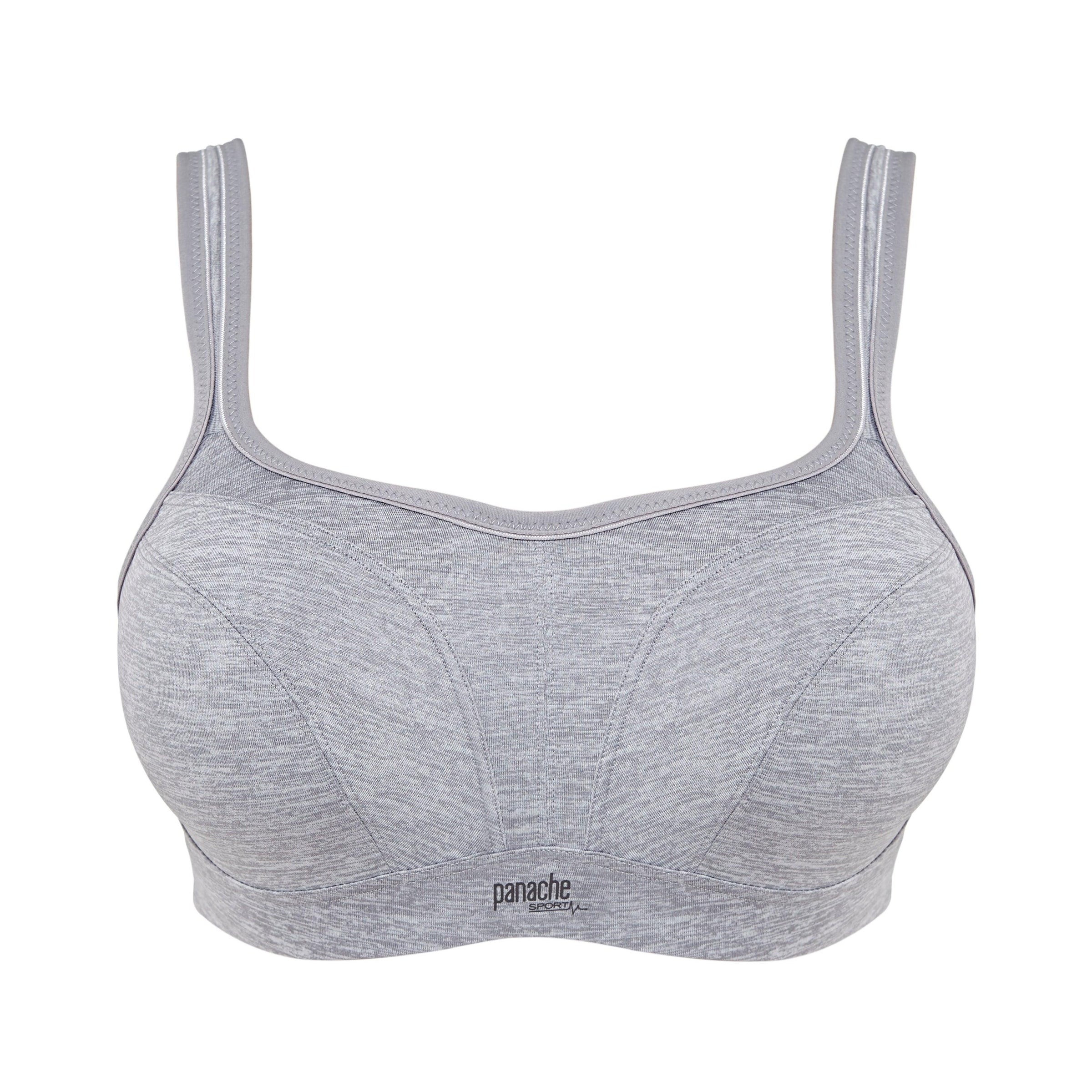 NWOT Lonsdale grey marl racer back cotton sport bra 34B