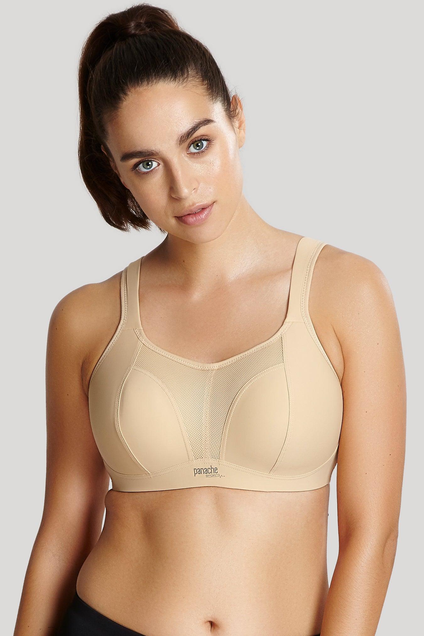 Panache Latte Non Wired Sports Bra - Lion's Lair Boutique - 28, 30, 32, 34, 36, 38, 40, B, C, continuity, D, DD, E, F, FF, G, GG, H, HH, J, lingerie, Panache, Sport, SPS, wireless - Panache