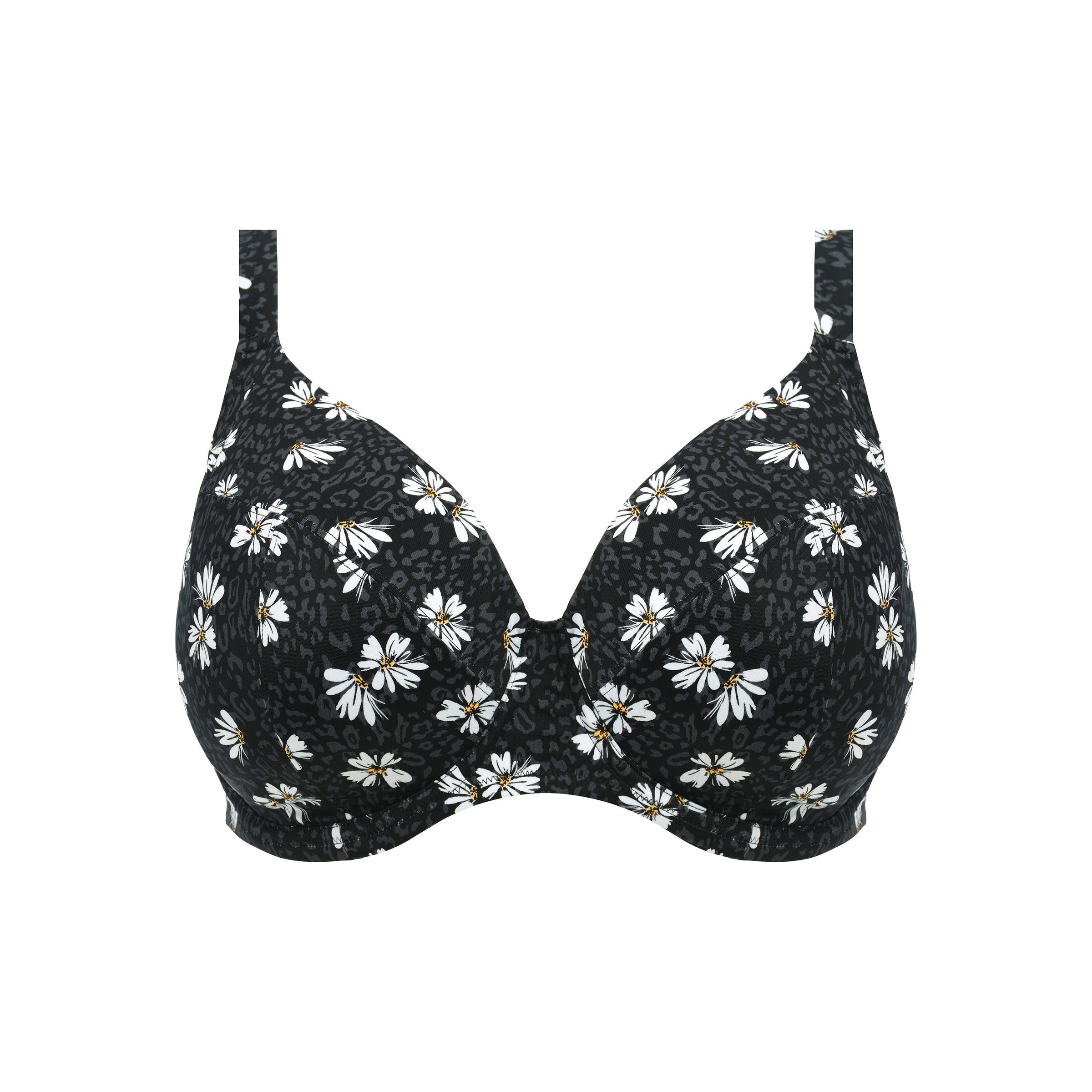 Elomi Plain Sailing Black Daisy UW Plunge Bikini Top (E-JJ