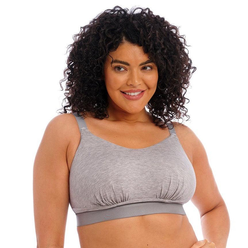 Elomi "Downtime" Grey Marl Non-Wired Bralette - Lion's Lair Boutique - 32, 34, 36, 38, 40, 42, 44, continuity, elomi, F, FF, G, GG, H, HH, J, JJ, lingerie, SFT, wireless - Elomi