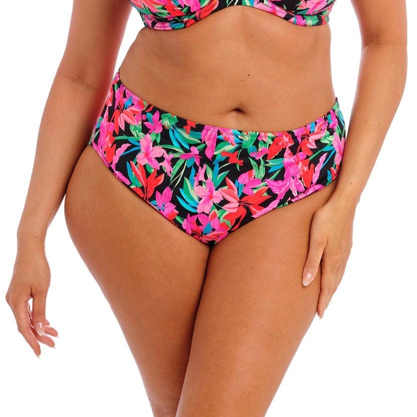 Elomi "Savaneta" Mid Rise Bikini - Lion's Lair Boutique - 1X, 2X, 3X, 4X, 5X, Black, Bottom, elomi, Fashion, Jan 2023, L, M, MID, Pattern, Swimwear, XL - Elomi