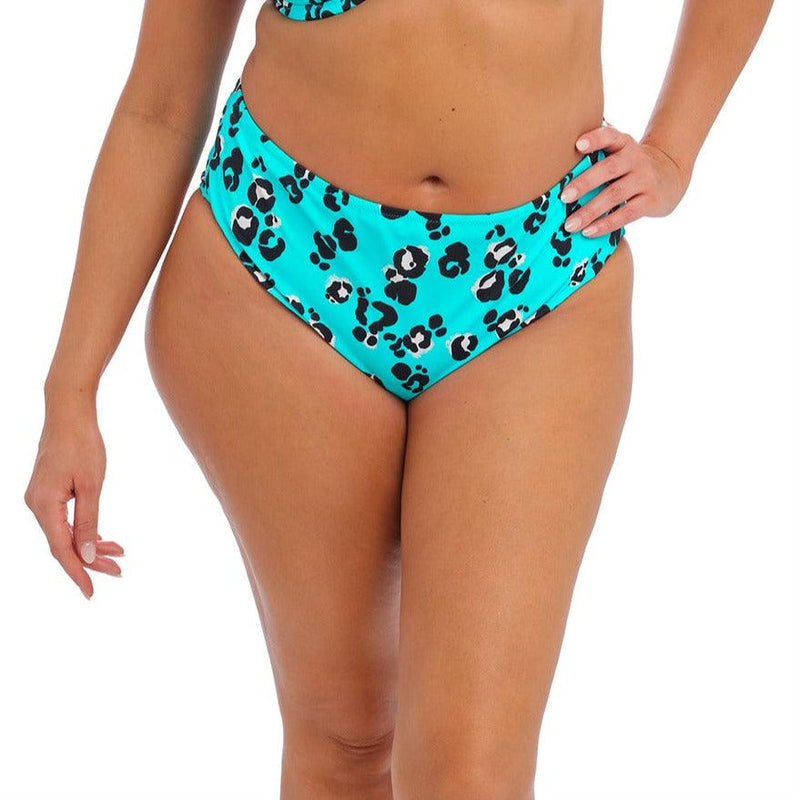 Elomi "Kotiya" Lagoon Mid Rise BIkini Brief - Lion's Lair Boutique - 1X, 2X, 3X, 4X, 5X, Black, Bottom, elomi, Fashion, L, M, MAY 2022, MID, Swimwear, XL - Elomi