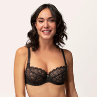 Empreinte "Romy" Réglisse UW Low-Necked Bra - Lion's Lair Boutique - 30, 32, 34, 36, 38, 40, 42, BRB, C, continuity, D, E, Empreinte, F, G, lingerie, Romy - Empreinte