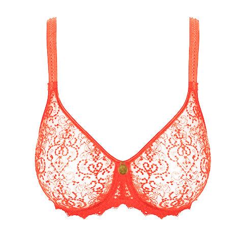 Empreinte "Cassiopee" Papaya UW Seamless Bra (D-G) - Lion's Lair Boutique - 30, 32, 34, 36, 38, 40, 42, BSB, C, Cassiopee, D, deep cup, E, Empreinte, F, Fashion, FEB 2023, full cup, G, lingerie, seamless - Empreinte